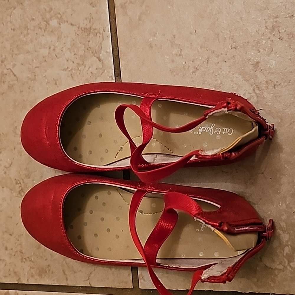 Red girls shoes size 12